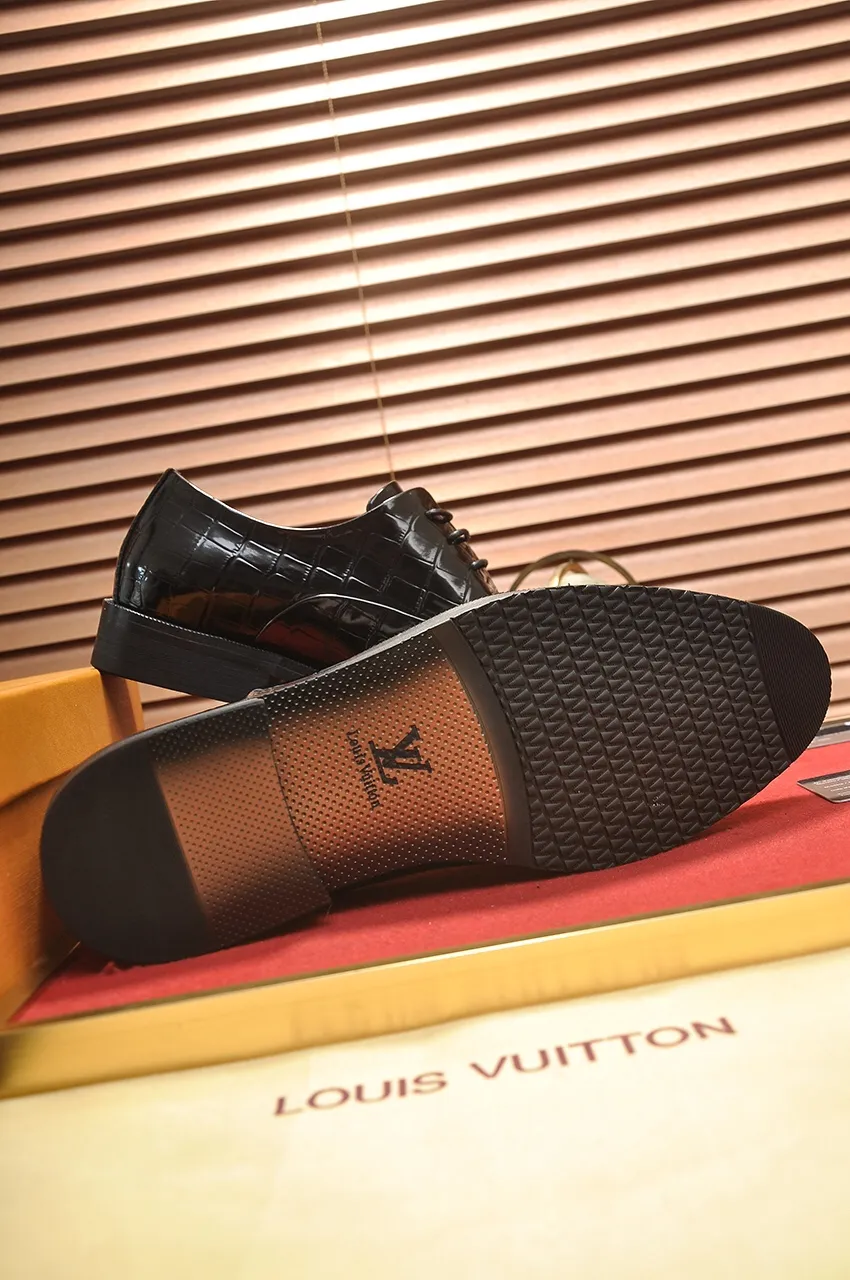 Men's shoes💰460💶【LOUIS VUITTON】(sheepskin lining) new cowhide LV formal shoes🎩🎩❗️🆘made one to one at the counter🎩original quality, imported cowhide upper➕full sheepskin lining➕original rubber outsole, {high quality visible}👣Size: 38-45 (45 custom-made)